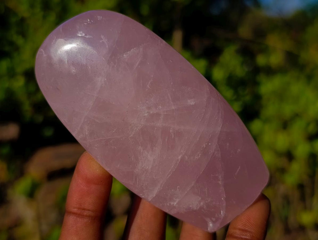 Polished Rose Quartz Standing Display Pieces x 6 From Zimbabwe
