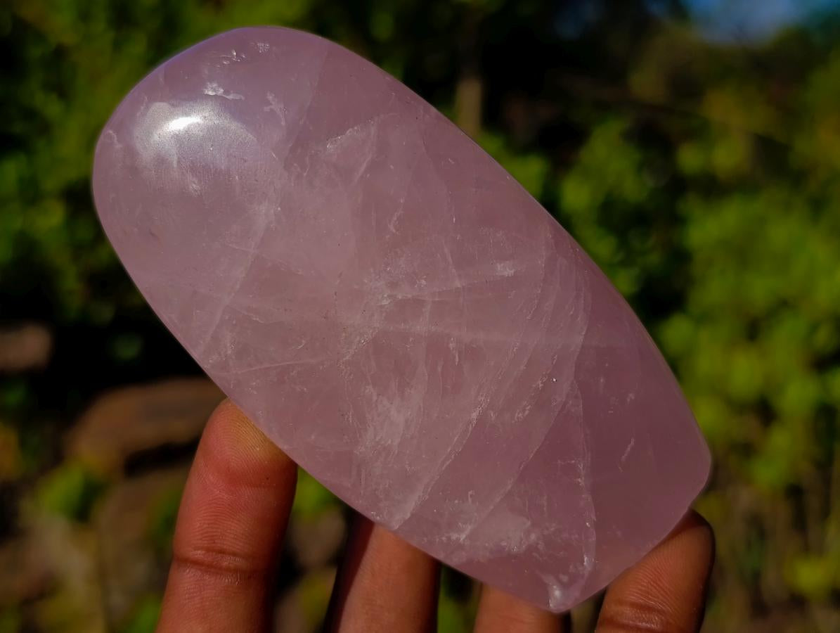 Polished Rose Quartz Standing Display Pieces x 6 From Zimbabwe