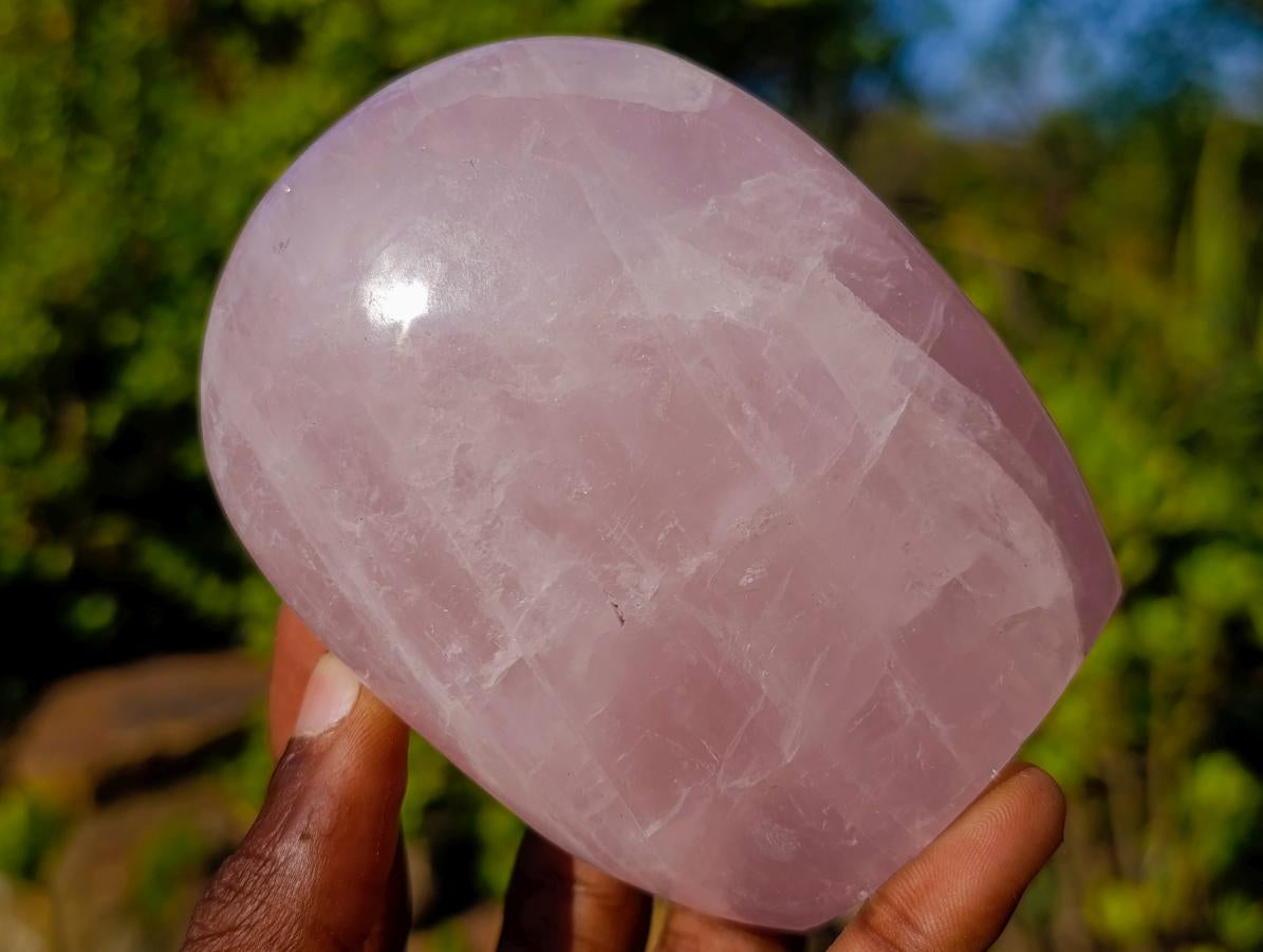 Polished Rose Quartz Standing Display Pieces x 6 From Zimbabwe
