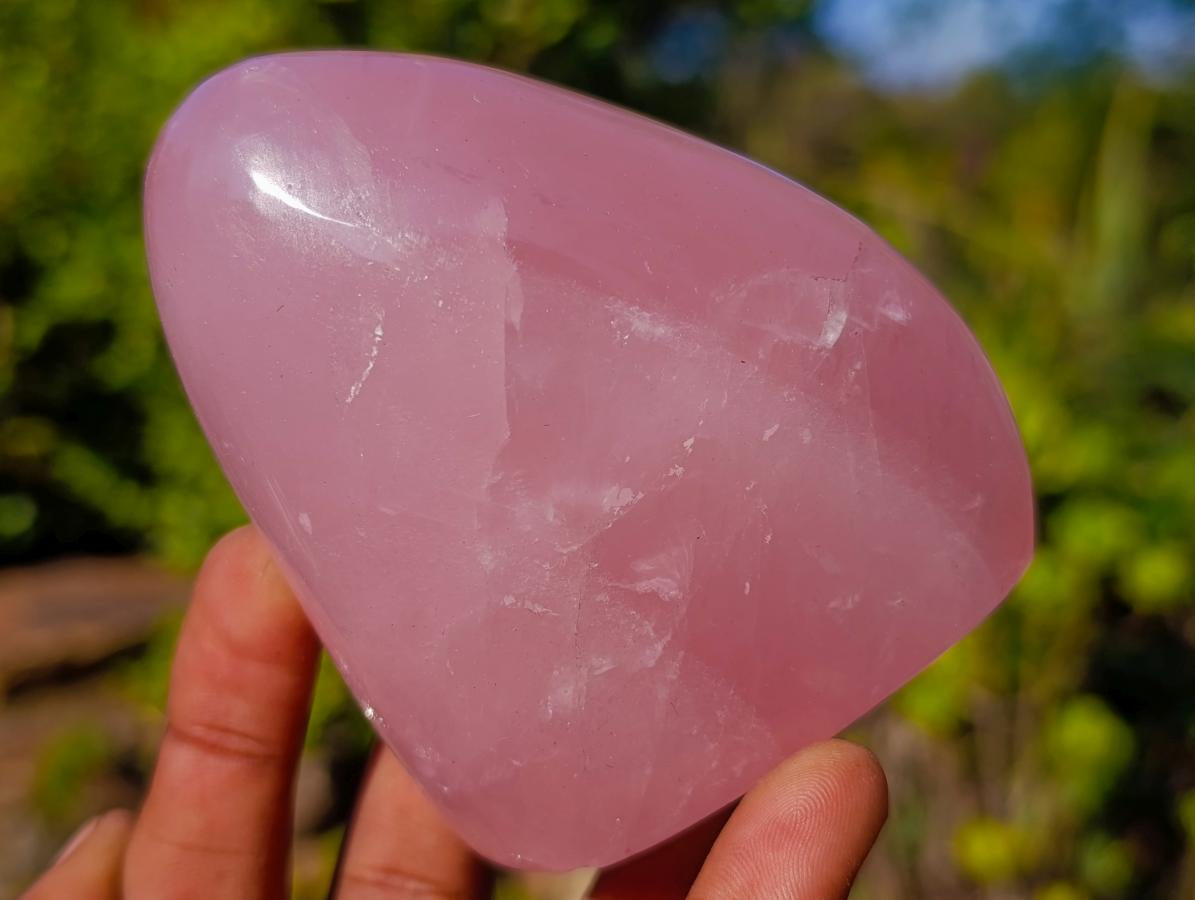 Polished Rose Quartz Standing Display Pieces x 6 From Zimbabwe