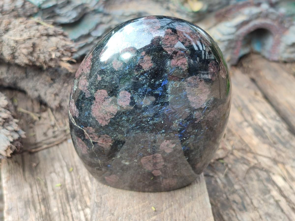 Polished "Water Sapphire" Standing Display Pieces with Sillimanite x 3 From Ambatofinandrahana, Madagascar