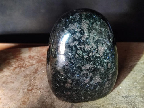 Polished "Water Sapphire" Standing Display Pieces with Sillimanite x 3 From Ambatofinandrahana, Madagascar