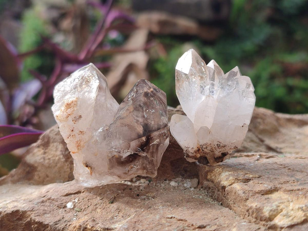 Natural Smokey and Amethyst Brandberg Quartz Crystals and Clusters x 20 From Brandberg, Namibia