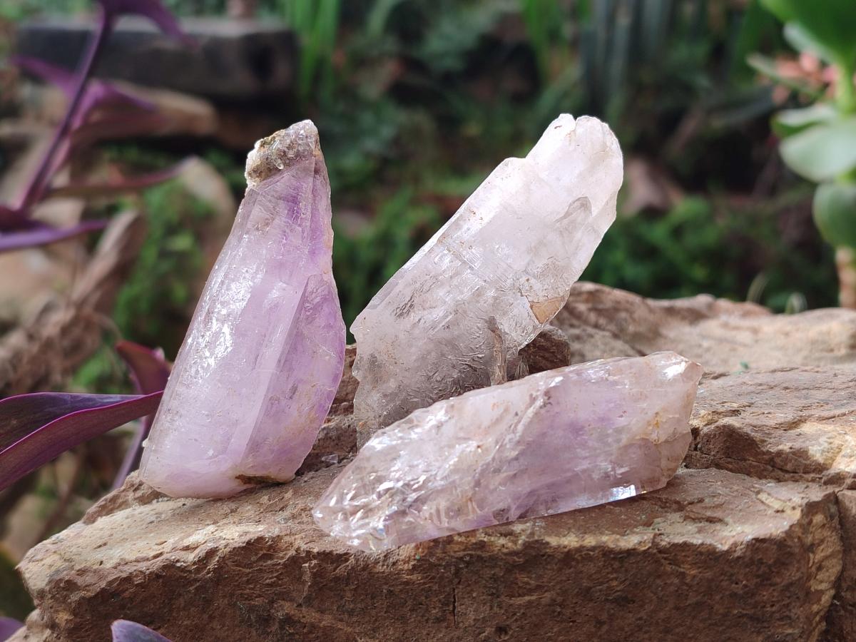 Natural Smokey and Amethyst Brandberg Quartz Crystals and Clusters x 20 From Brandberg, Namibia