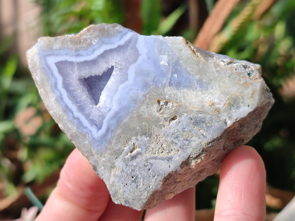 Polished One Side Blue Lace Agate Geodes x 12 From Nsanje, Malawi