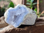 Polished One Side Blue Lace Agate Geodes x 12 From Nsanje, Malawi