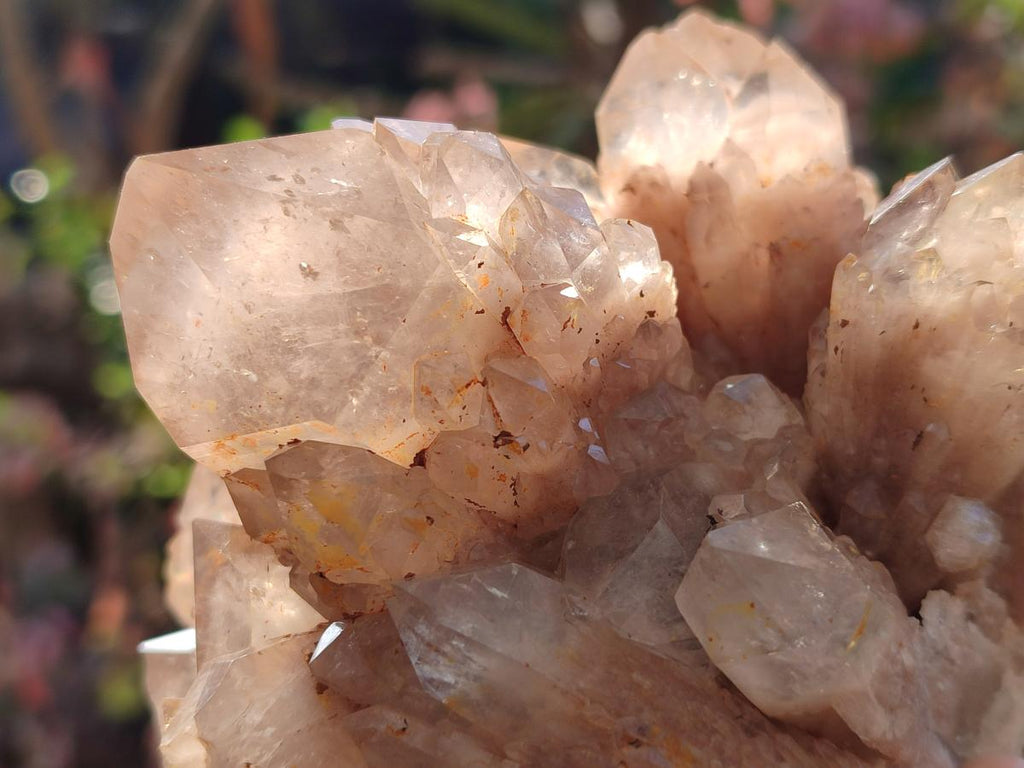 Natural Cascading White Phantom Smokey Luena Quartz Clusters x 2 From Luena, Congo