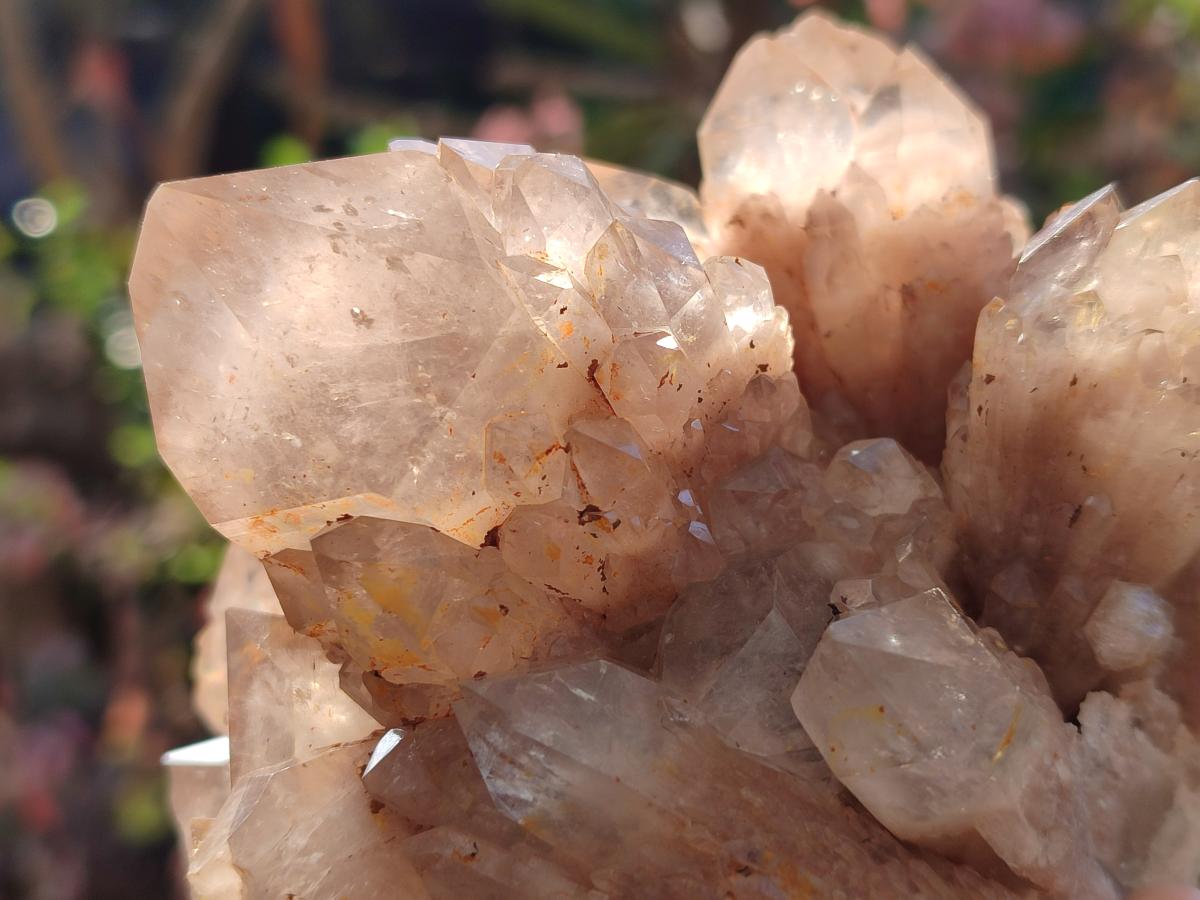 Natural Cascading White Phantom Smokey Luena Quartz Clusters x 2 From Luena, Congo