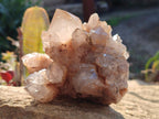 Natural Cascading White Phantom Smokey Luena Quartz Clusters x 2 From Luena, Congo