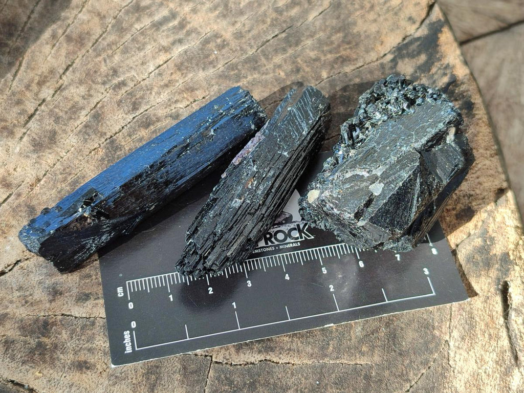Natural Schorl Black Tourmaline Specimens x 12 From Erongo, Namibia