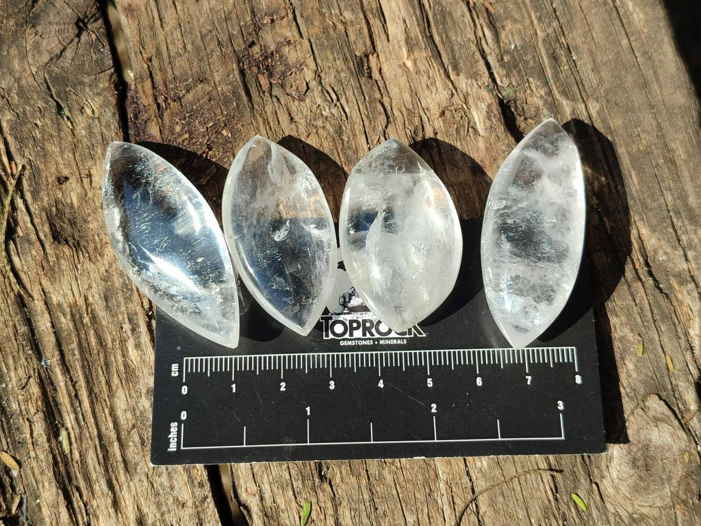 Polished Rock Crystal Quartz "Angel Tears" Free Forms x 35 From Madagascar