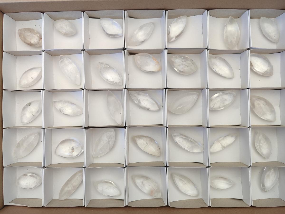 Polished Rock Crystal Quartz "Angel Tears" Free Forms x 35 From Madagascar