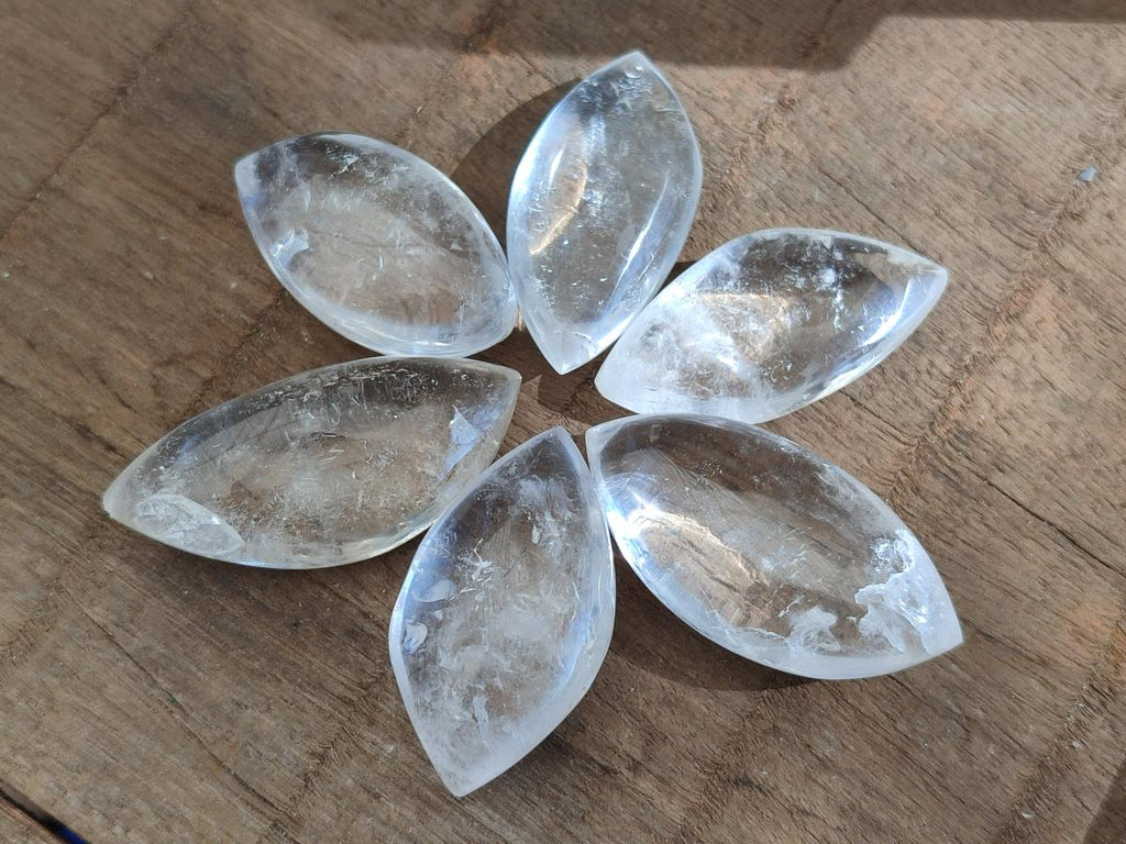 Polished Rock Crystal Quartz "Angel Tears" Free Forms x 35 From Madagascar