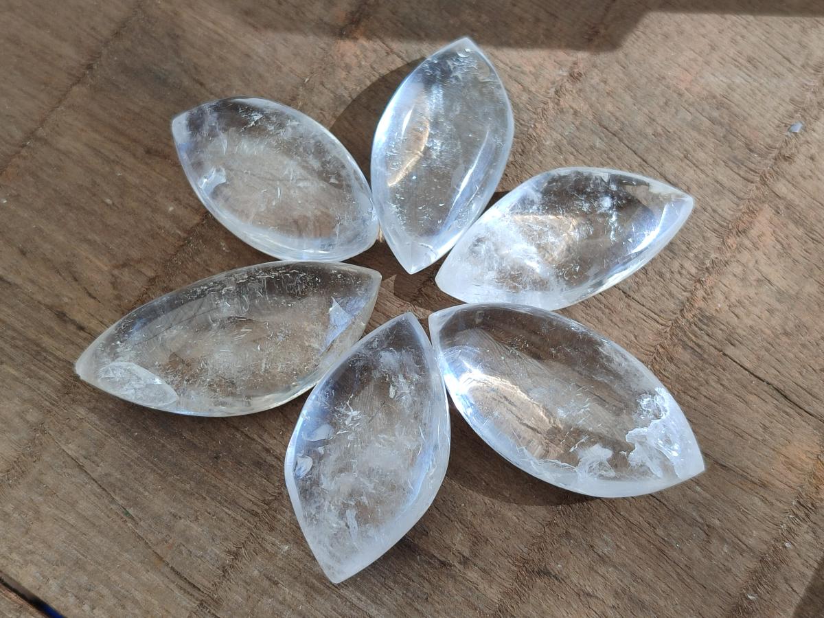 Polished Rock Crystal Quartz "Angel Tears" Free Forms x 35 From Madagascar