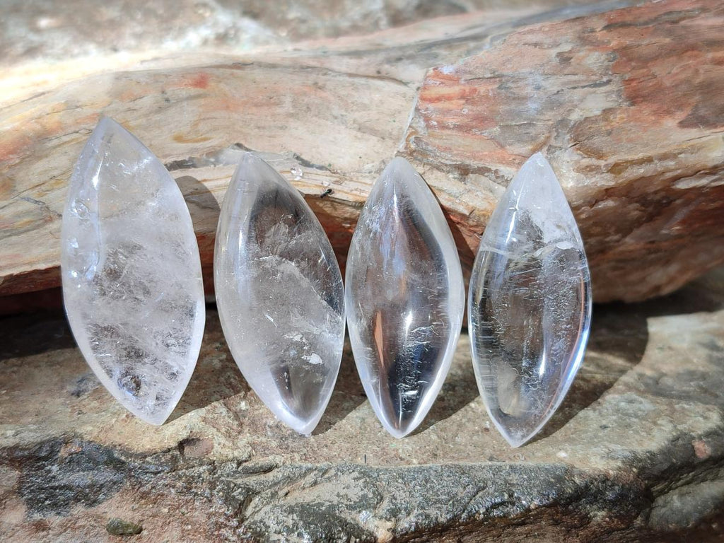 Polished Rock Crystal Quartz "Angel Tears" Free Forms x 35 From Madagascar