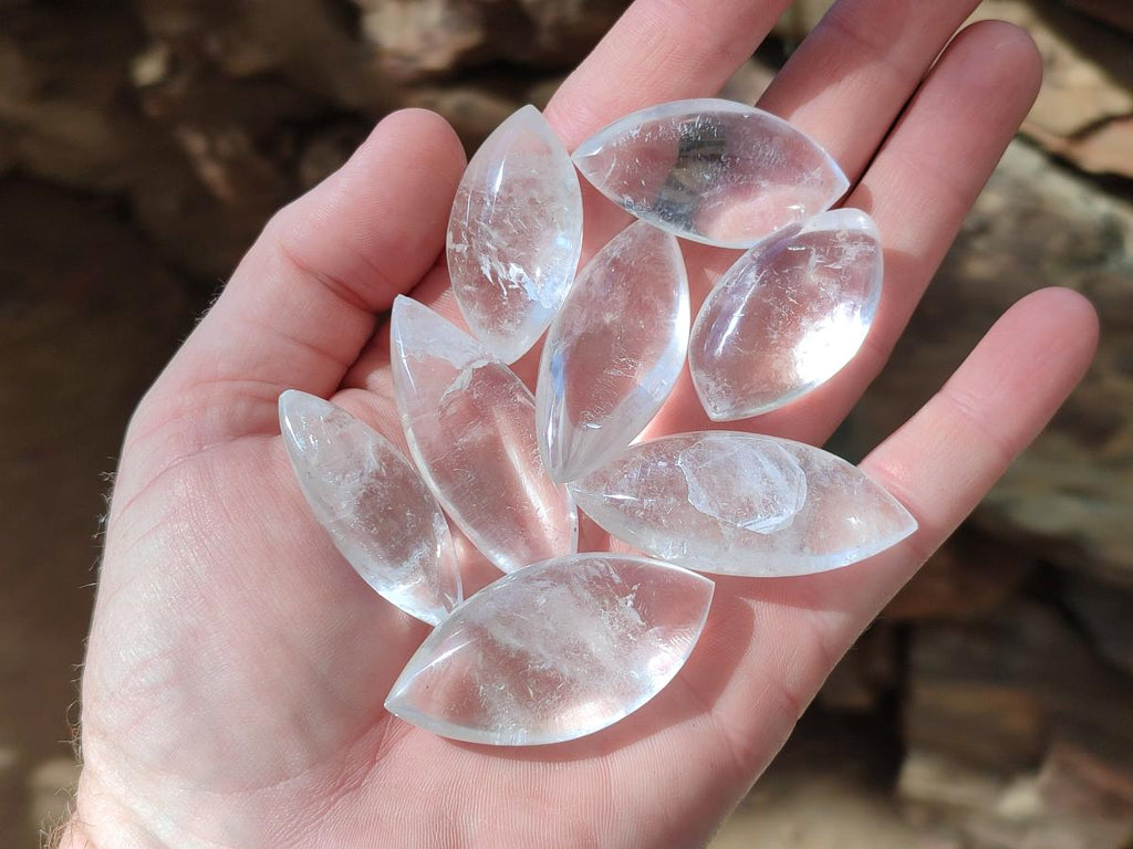 Polished Rock Crystal Quartz "Angel Tears" Free Forms x 35 From Madagascar