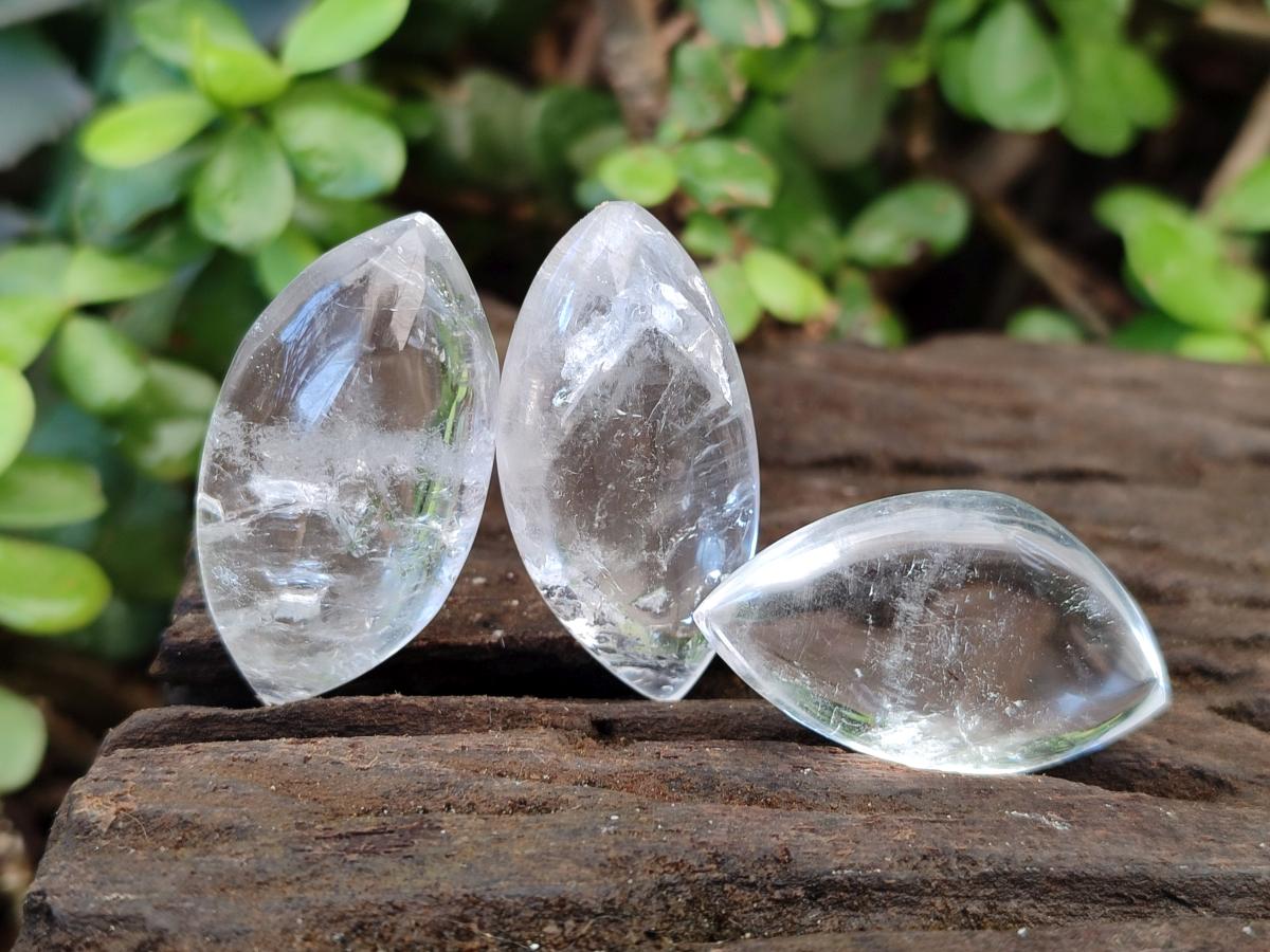 Polished Rock Crystal Quartz "Angel Tears" Free Forms x 35 From Madagascar