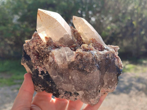 Natural Smokey Quartz Specimens with Associated Minerals x 3 From Erongo, Namibia