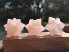 Hand Made Gemmy Rose Quartz Merkabahs x 5 From Madagascar
