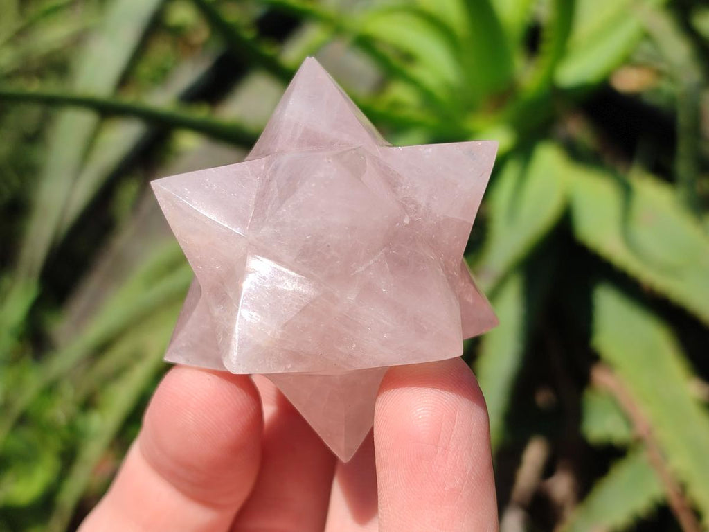 Hand Made Gemmy Rose Quartz Merkabahs x 5 From Madagascar