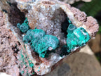 Natural Ball Malachite Specimens Coated with Drusy Quartz on Dolomite x 3 From Mindingi Mine, Kambove, Congo