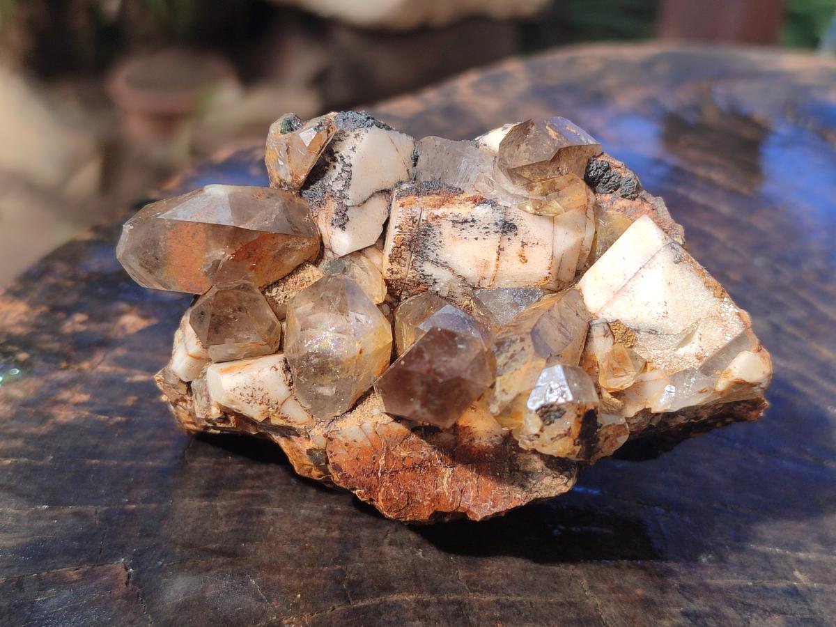 Natural Smokey Quartz Clusters with Aegirine and Feldspar x 4 From Zomba Plateau, Malawi