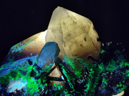 Natural Large Smokey Quartz Cluster with Black Tourmaline and Hyalite Opal x 1 From Erongo, Namibia