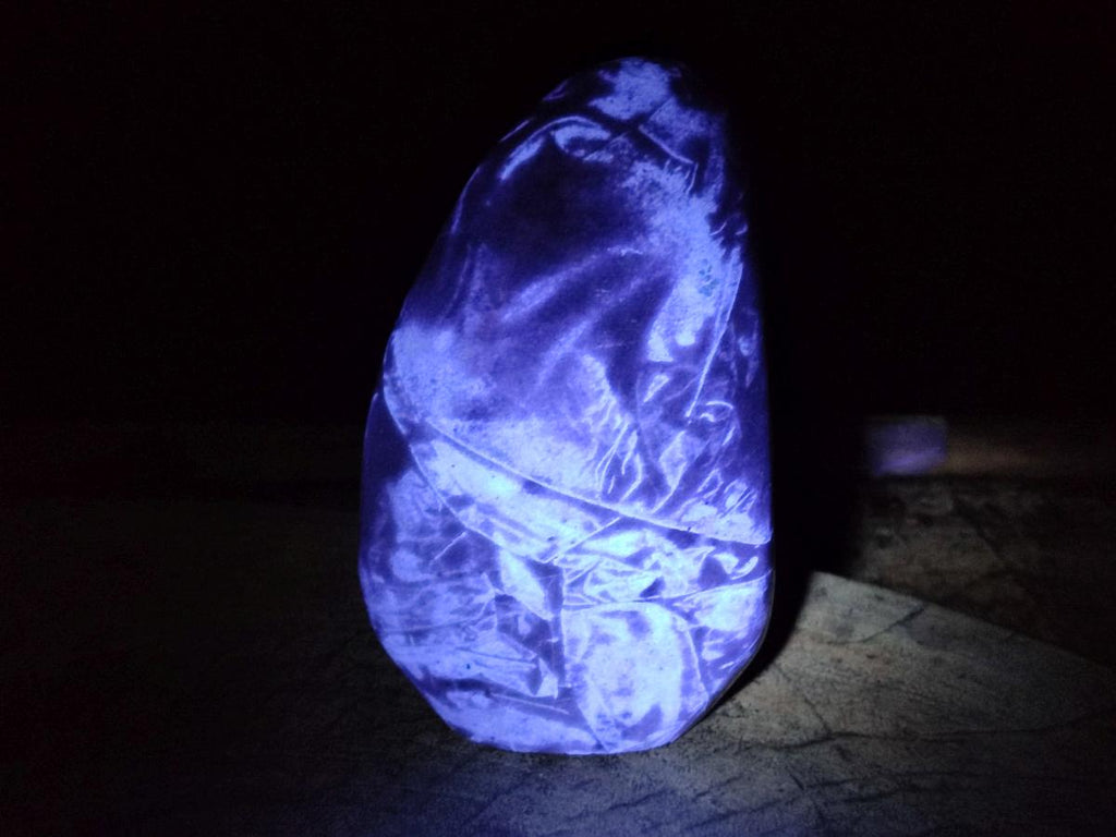 Polished Blue Spinel Spotted Quartz Standing Free Form x 1 From Madagascar - Toprock Gemstones and Minerals 