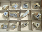 Polished One Side Blue Lace Agate Geodes x 12 From Nsanje, Malawi
