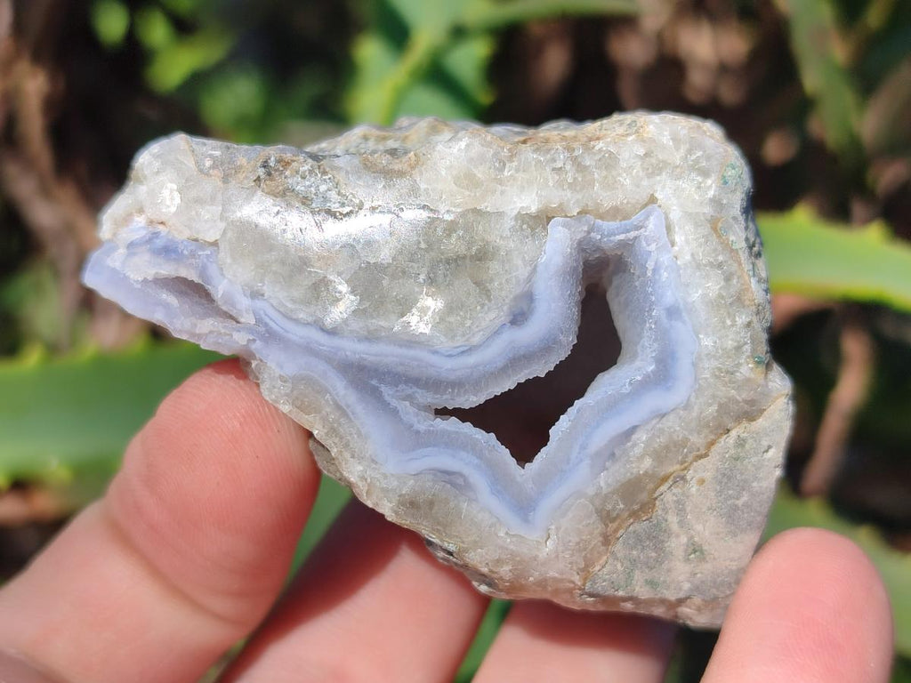 Polished One Side Blue Lace Agate Geodes x 12 From Nsanje, Malawi
