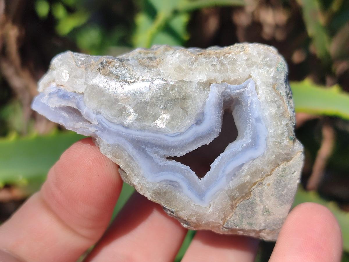 Polished One Side Blue Lace Agate Geodes x 12 From Nsanje, Malawi