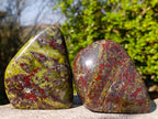 Polished Bastite Dragonsblood Stone Standing Display Pieces x 2 From Tshipise, South Africa