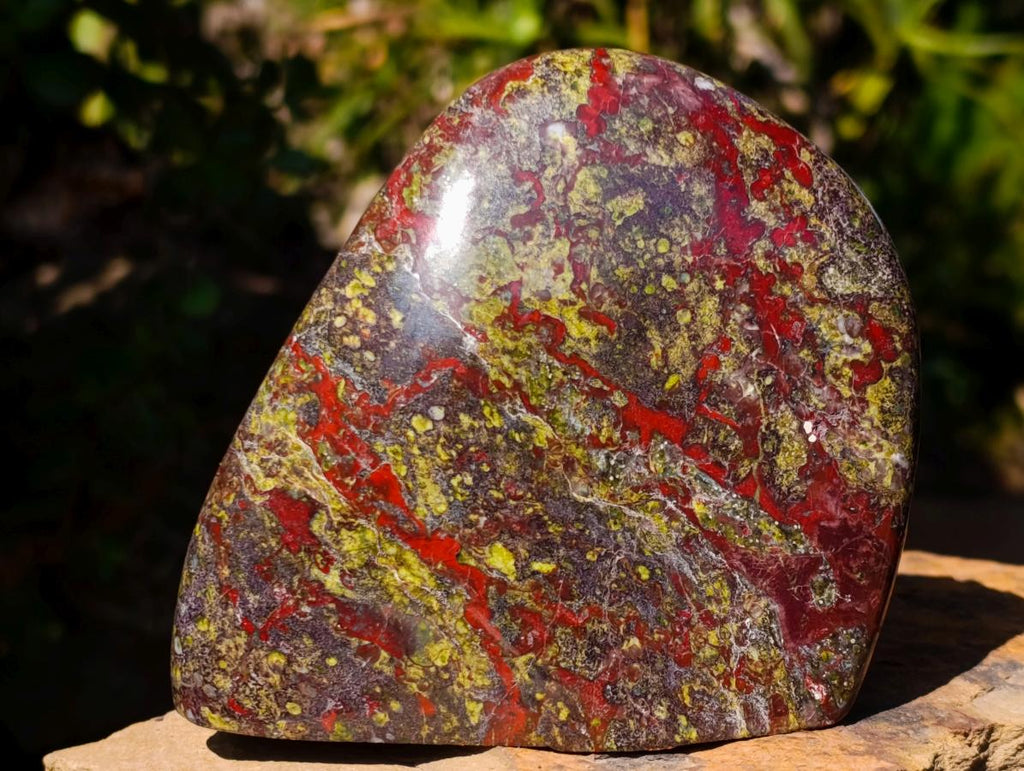 Polished Bastite Dragonsblood Stone Standing Display Pieces x 2 From Tshipise, South Africa
