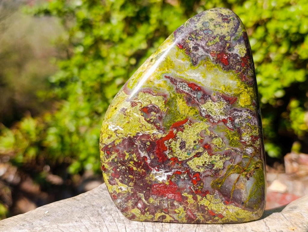 Polished Bastite Dragonsblood Stone Standing Display Pieces x 2 From Tshipise, South Africa