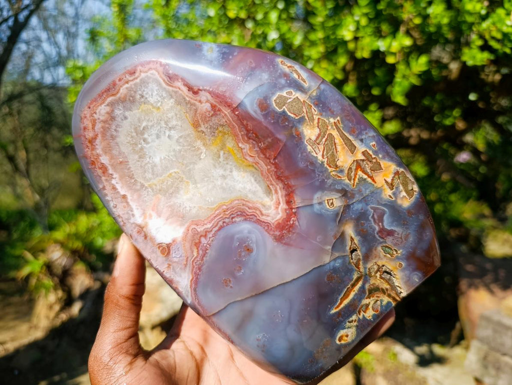 Polished Large Shashe River Agate Standing Display Piece x 1 From Shashe River, Zimbabwe