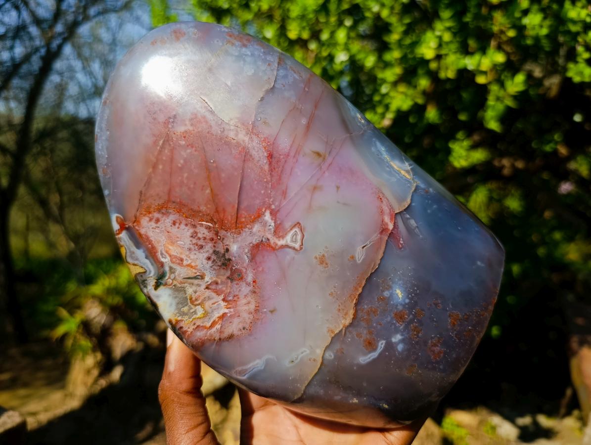 Polished Large Shashe River Agate Standing Display Piece x 1 From Shashe River, Zimbabwe