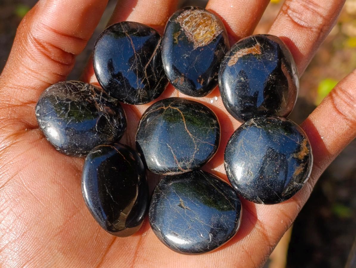 Polished Mini Black Tourmaline Jewellery Size Free Forms x 35 From Madagascar