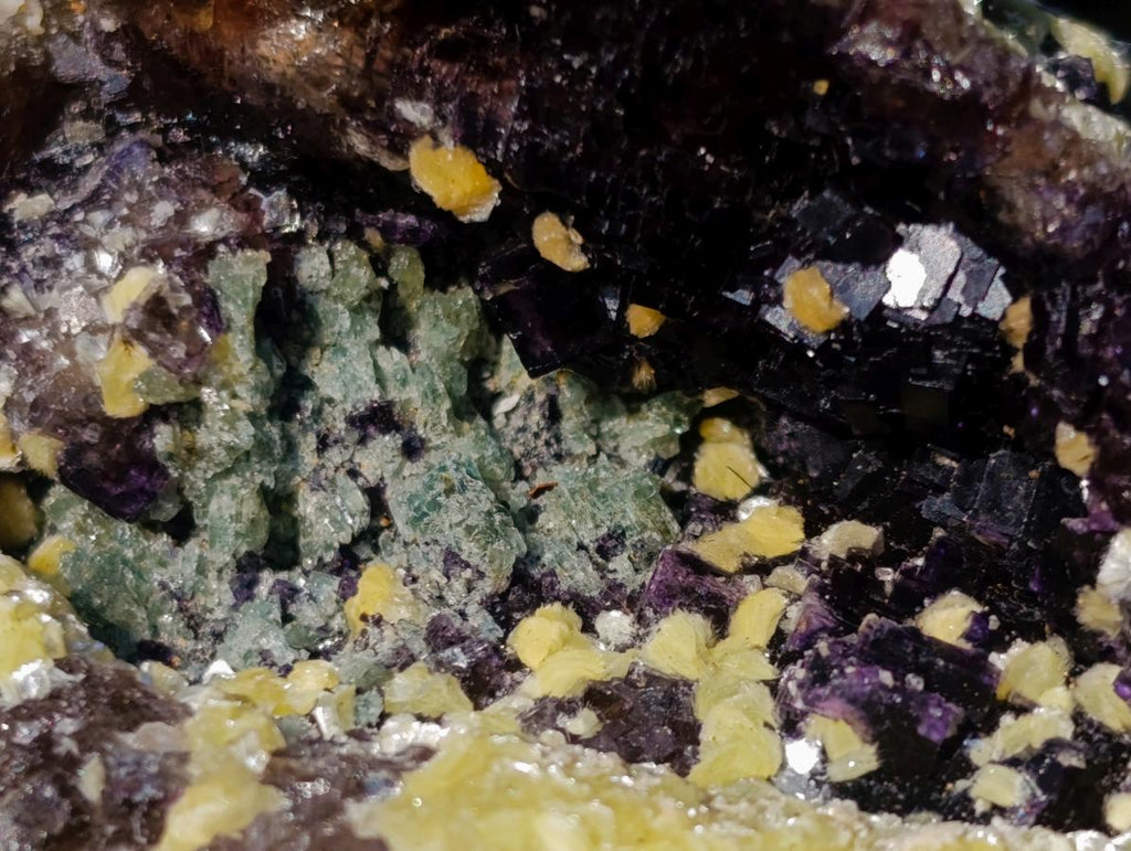 Natural Smokey Fluorite Specimens with Yellow Muscovite Mica x 12 From Erongo, Namibia