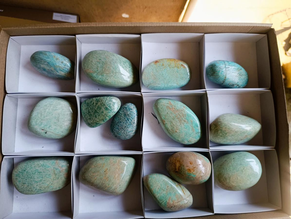 Polished Amazonite Free Forms x 14 From Zimbabwe