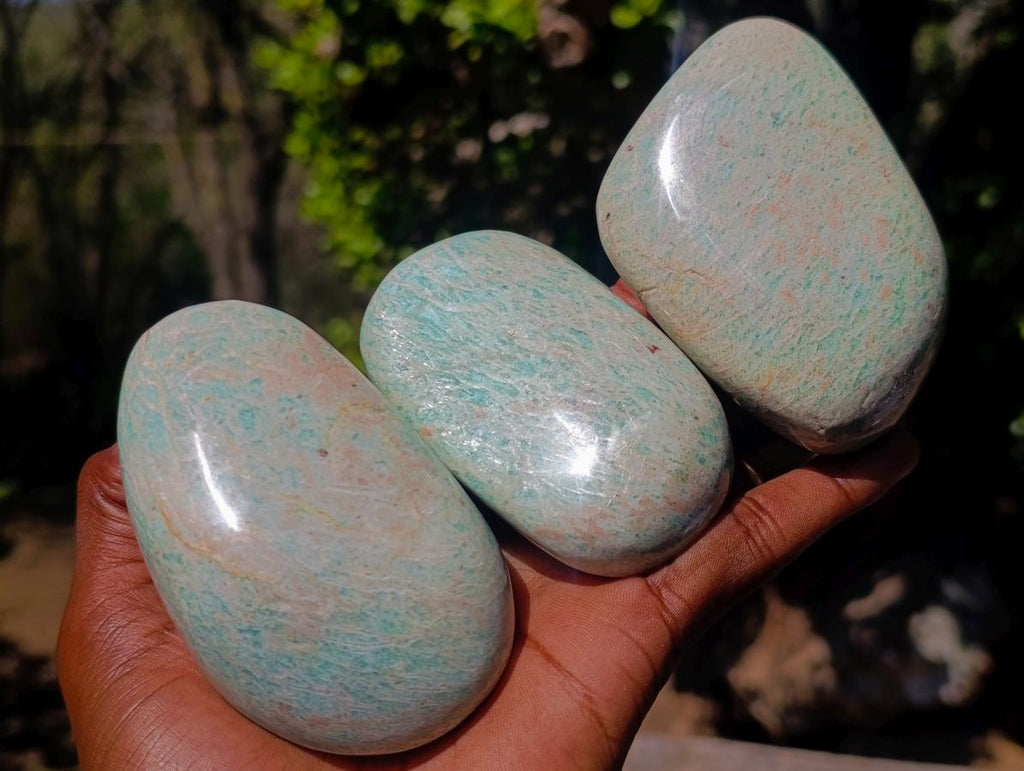 Polished Amazonite Free Forms x 14 From Zimbabwe