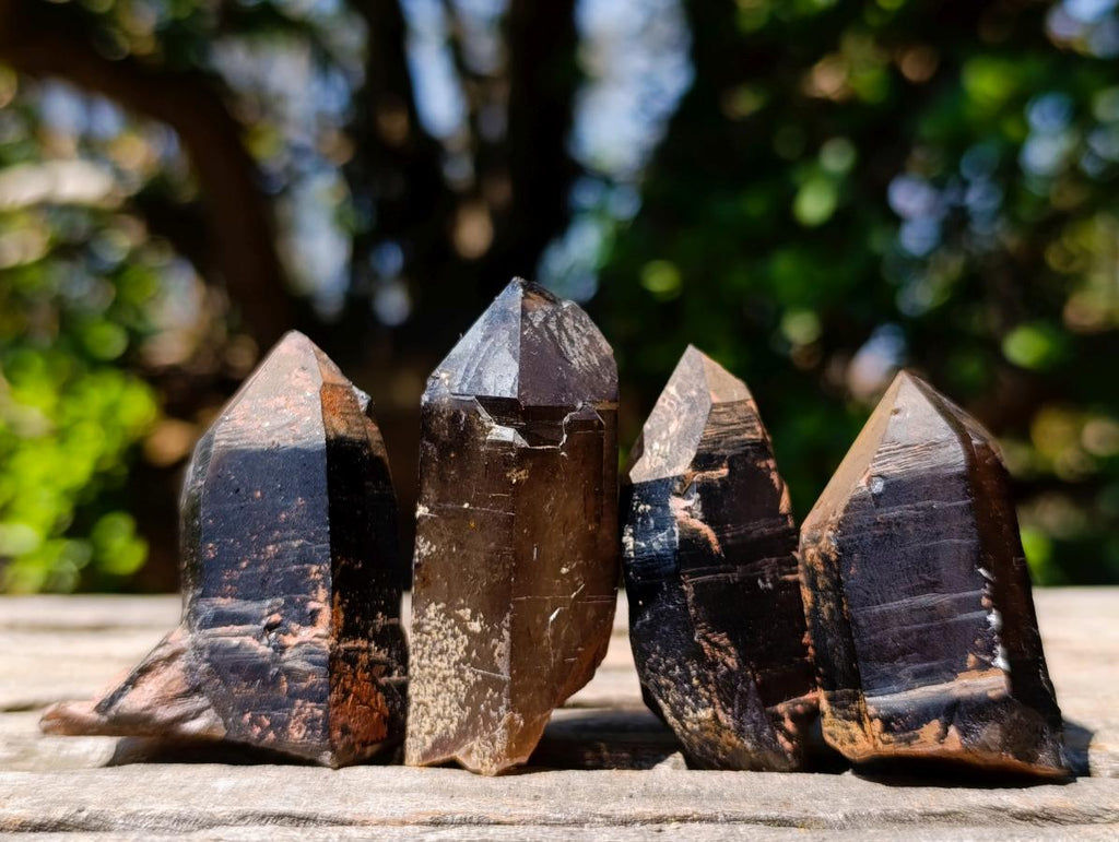 Natural Smokey Quartz Clusters with Associated Minerals x 26 From Erongo, Namibia