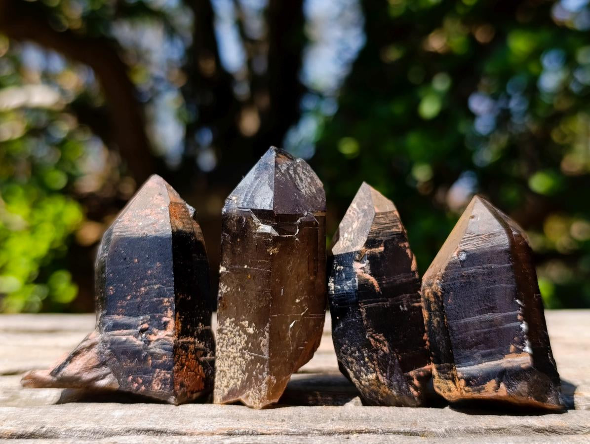 Natural Smokey Quartz Clusters with Associated Minerals x 26 From Erongo, Namibia