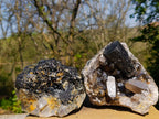 Natural Smokey Quartz Specimens with Associated Minerals x 2 From Erongo, Namibia