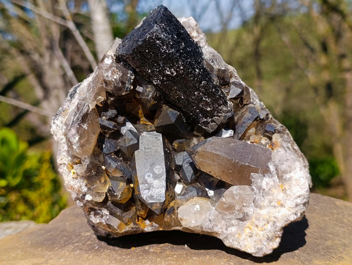 Natural Smokey Quartz Specimens with Associated Minerals x 2 From Erongo, Namibia