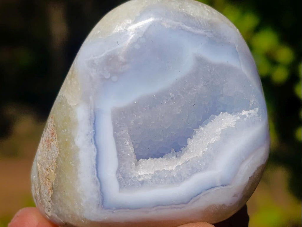 Polished and Natural Blue Lace Agate Free Forms x 12 From Nsanje, Malawi