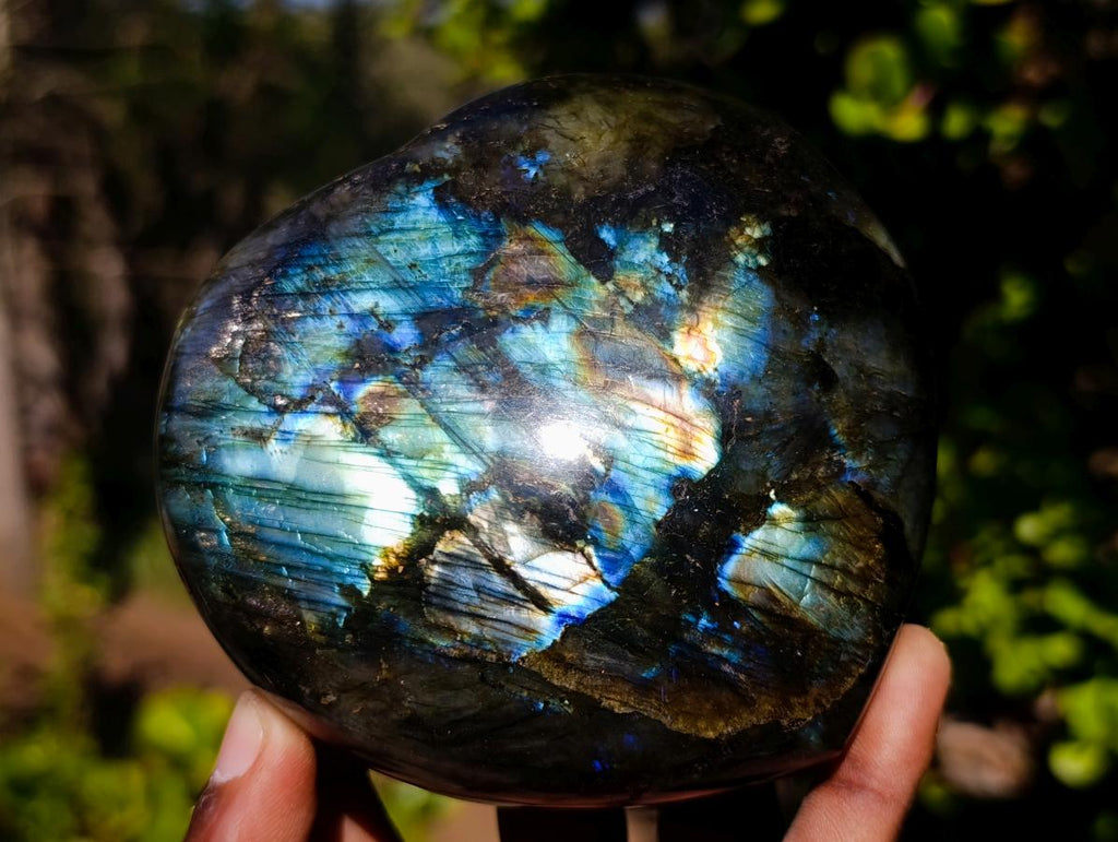 Polished Labradorite Hearts x 2 From Madagascar