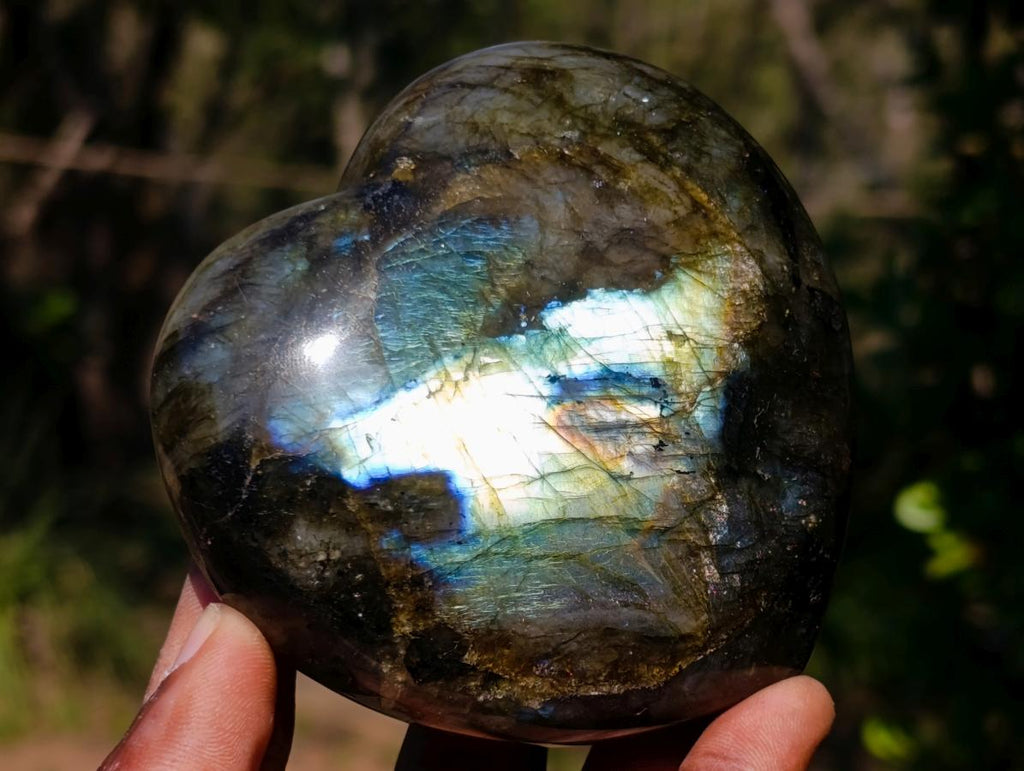 Polished Labradorite Hearts x 2 From Madagascar