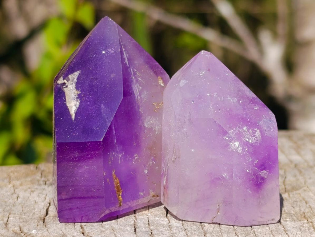 Polished Window Amethyst Crystal x 12 From Akansobe, Madagascar