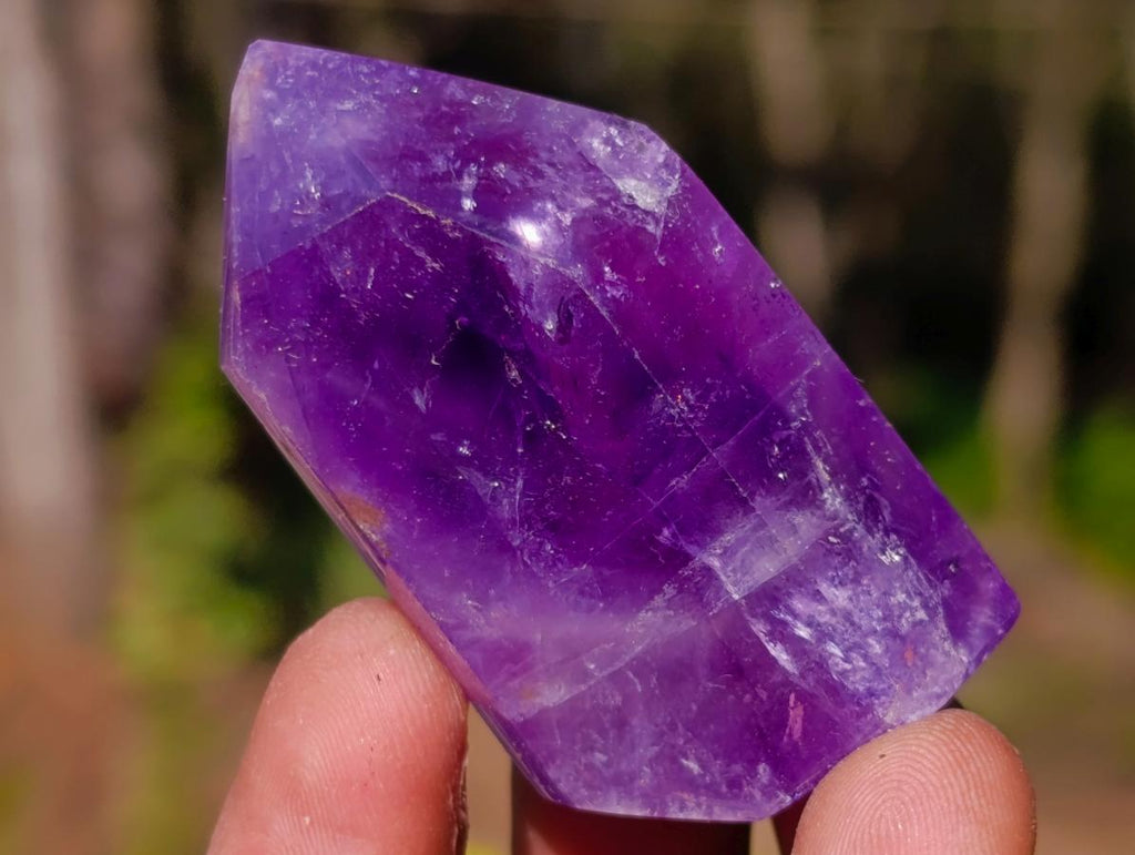 Polished Window Amethyst Crystal x 12 From Akansobe, Madagascar