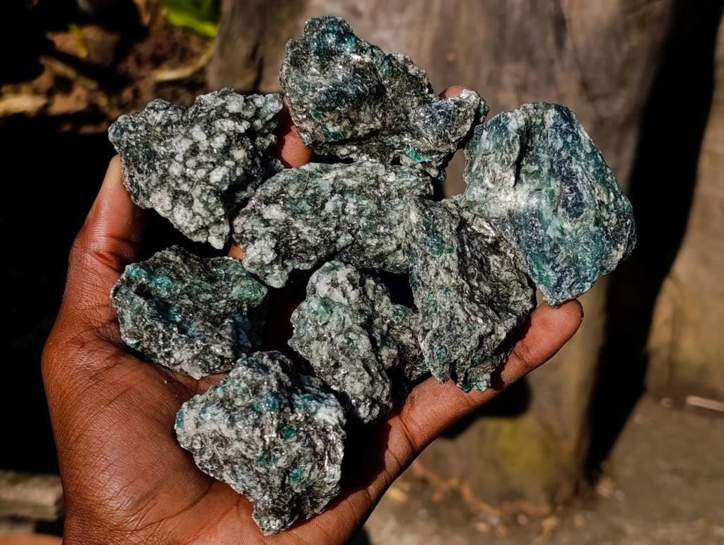 Natural Emerald Mica 'Mutokolite' Cobbed Specimens x 18 From Mutoko, Zimbabwe